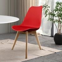 Soho Plastic Dining Chair with Squared Light Wood Legs