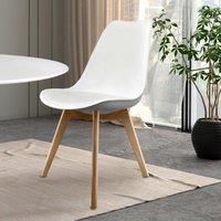 Fusion Living Eiffel Inspired White Plastic Dining Chair - Various Leg Bases