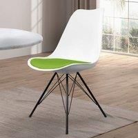 Fusion Living Soho Plastic Dining Chair With Black Metal Legs White & Green