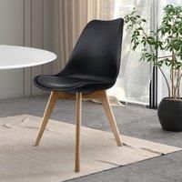 Soho Plastic Dining Chair with Squared Light Wood Legs