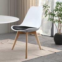 Soho Plastic Dining Chair with Squared Light Wood Legs