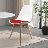 Soho Plastic Dining Chair with Squared Light Wood Legs