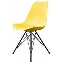 Fusion Living Soho Plastic Dining Chair With Black Metal Legs Yellow