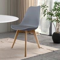 Soho Plastic Dining Chair with Squared Light Wood Legs