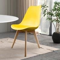Soho Plastic Dining Chair with Squared Light Wood Legs