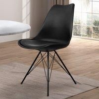 Fusion Living Soho Plastic Dining Chair With Black Metal Legs Black