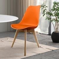 Soho Plastic Dining Chair with Squared Light Wood Legs