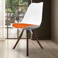 Soho Plastic Dining Chair with Pyramid Dark Wood Legs
