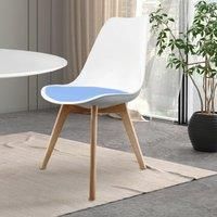 Soho Plastic Dining Chair with Squared Light Wood Legs