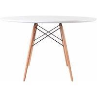 Fusion Living Soho Large White Table With Beech Wood Legs