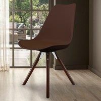 Fusion Living Soho Plastic Dining Chair With Pyramid Dark Wood Legs Chocolate