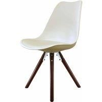 Eiffel Inspired Vanilla Plastic Dining Chair with Cushion - Various Leg Bases