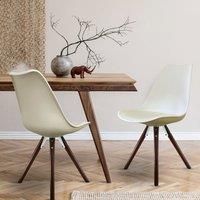 Eiffel Inspired Vanilla Plastic Dining Chair with Cushion - Various Leg Bases