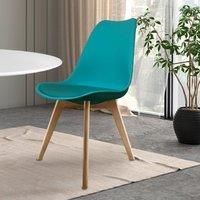Soho Plastic Dining Chair with Squared Light Wood Legs