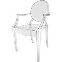 Ghost Style Transparent Plastic Armchair - Vanity Dressing Chair - Crystal Clear