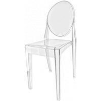 Fusion Living Ghost Style Plastic Dining / Vanity Chair | 89cm | Crystal Clear