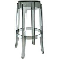 Fusion Living Ghost Style Bar Stool - 66Cm Smoke Grey