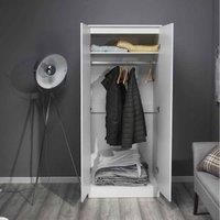 2 Door Modern Wardrobe - Gloss/ Mirrored - Grey/ Black/ White Bedroom Furniture