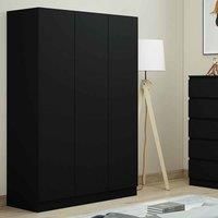 FWStyle Matt Black 3 Door Push To Open & Soft Close No Handle Wardrobe