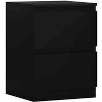 FWStyle Stora 2 Drawer Bedside Table - Matt Black