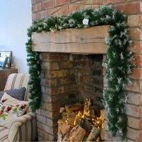 Samuel ALEXANDER 270cm (9ft) x 25cm Snow Tipped Green Christmas Garland Decoration
