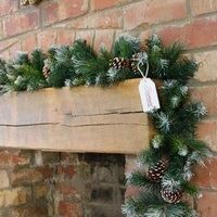 270cm x 25cm Samuel Alexander Frosted Glacier Christmas Garland with Pine Cones