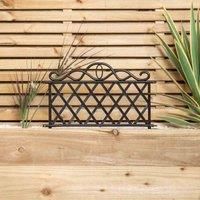 Pack of 12 27cm Black Plastic Garden Patio Lawn Border Fence Edging