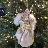 18cm Premier  Christmas Tree Top Topper  Angel in  Gold, Ivory or White