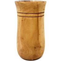 Olive Wood Natural Grained Rustic Kitchen Dining Utensil Jar/Vase (H) 15cm x (W) 8cm