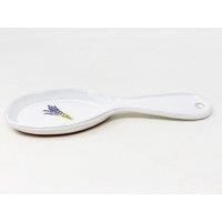 Ceramic Spoon Rest Lavender Hand Dipped 27cm Tea Bag Holder Utensil Tool Tidy