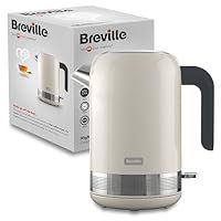 Breville High Gloss Electric Kettle | 1.7 Litre | 3kW Fast Boil | Cream and Stainless Steel [VKT153]
