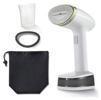 Breville CompactSteam Foldable Garment Steamer | Handheld Travel Clothes Steamer | 1400W | Fast Heat Up | Travel Bag | White & Gold