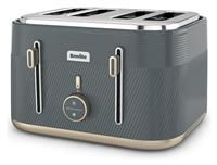 BREVILLE Obliq VTT972 4-Slice Toaster - Grey & Gold