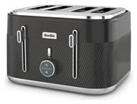 BREVILLE Obliq VTT973 4-Slice Toaster - Black & Silver