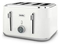 BREVILLE Obliq VTT974 4-Slice Toaster - White & Silver