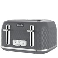 Breville Curve 4-Slice Toaster with High Lift and Wide Slots , Grey and Chrome [VTR013]