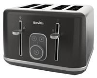 Breville Aura 4 Slice Toaster | Touch Control Panel | Extra High Lift | Variable Width Slots | Shimmer Grey [VTR020]