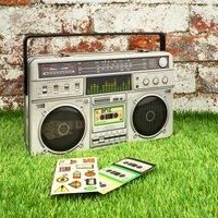 Suck UK - Lunch Box Boom Box | Bento Lunch & Snack Boxes for Kids | Metal Boxes & Food Container | Storage Tin & Kids Toy Storage | Retro Bento for Adults | Tin