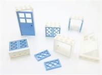 LEGO WINDOWS AND DOORS SET --16 Piece Set in BLUE AND WHITE - Brand New