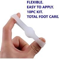 Glamza Complete 10 Piece Bunion Buddy Corrector Set Silicone Toe Health Hallux Valgus Relief Ball of Foot Cushions Toe Separators