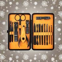 The Ultimate 15 Piece Men’s Manicure Nal Set - Professional Stainless Steel Pedicure Kit - Grooming Case For Travel