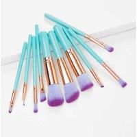 10Pc Makeup Brush Set With Large Case