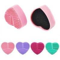 Glamza Durable Makeup Brush Cleaner Cosmetic Cleaning Silicone Egg Heart Glove Tool UK