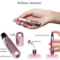 3 Or 5 Refillable Perfume Atomiser Spray - Pink