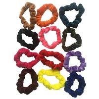 Glamza Mixed Bag Hair Scrunchies - 12 Pack - Elastic Ponytail Holders, Colorful Hair Ties Ropes Hair Bands for Women or Girls Hair Accessories