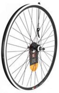 HBR KX Wheels: MTB 27.5" 650B Doublewall Q/R Screw On Wheel Rim Brake in Black (Rear)-BLACK -27.5"