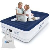 Active Era King Size Double Queen Air Bed - Elevated Inflatable Air Mattress, Electric Built-in Pump, Raised Pillow & Structured I-Beam Technology, Height 56cm