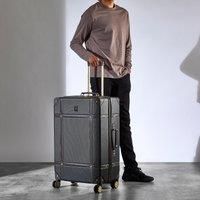 Rock Vintage 78cm Suitcase Retro 8 Wheel Spinner Luggage Black