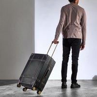 Rock Vintage 67cm Suitcase Retro 8 Wheel Spinner Luggage Black