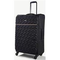 Rock Jewel 80cm Soft Sided Suitcase Four Wheel Travel Suitcase - Black